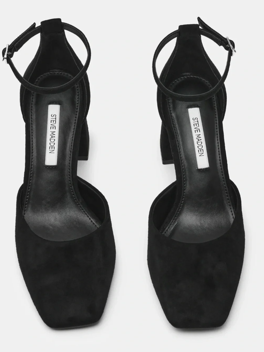 Must Go‼️ NWT 2 Pairs Of Steve Madden Black Suede Square-Toe Block Heel.